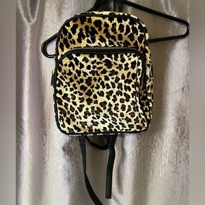 Leopard print Velour Mini Backpack